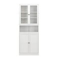 thumbnail image 4 of Wooden Sideboards Metal Kitchen Pantry Cabinet - 72" Tall Storage with Adjustable Shelves (White), Heavy Duty Stainless Steel Frame, Freestanding Cabinet for Kitchen/Pantry/Bathroom,Sideboards With S, 4 of 13