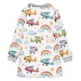 thumbnail image 6 of Girls' long-sleeved dress Airplane Rainbow Girls' A-line dress with ribbed cuffs Soft and comfortable, 6 of 6