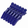 thumbnail image 3 of 6 pinzas para el pelo de cocodrilo antideslizantes de una sola punta para peluquería, pinzas para el pelo de color azul, 3 of 15