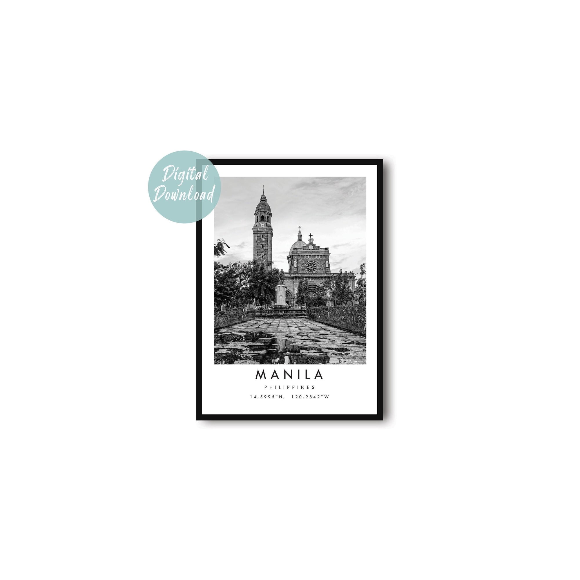 Manila Travel Minimilist Wall Art City Decor Home Decor Office Wall Art Living Room Decor, Paper Poster Only