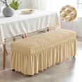 thumbnail image 2 of VONKY Long Bench Cover Bench Seat Furniture Protector for Living Room Hotel Decor Dark Beige, 2 of 8