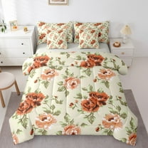 Feelyou Vintage Western Floral Twin Bedding Sets 7-Piece, Rustic Farmhouse Bedding Comforter Set, Teen Child Kid Adult Reversible Sheet Sets, Ultra Soft Home Decor