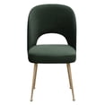 thumbnail image 3 of TOV Furniture Swell Chaise de Salle à Manger en Velours/acier Inoxydable de 19,3 Po, Vert/or, 3 of 6