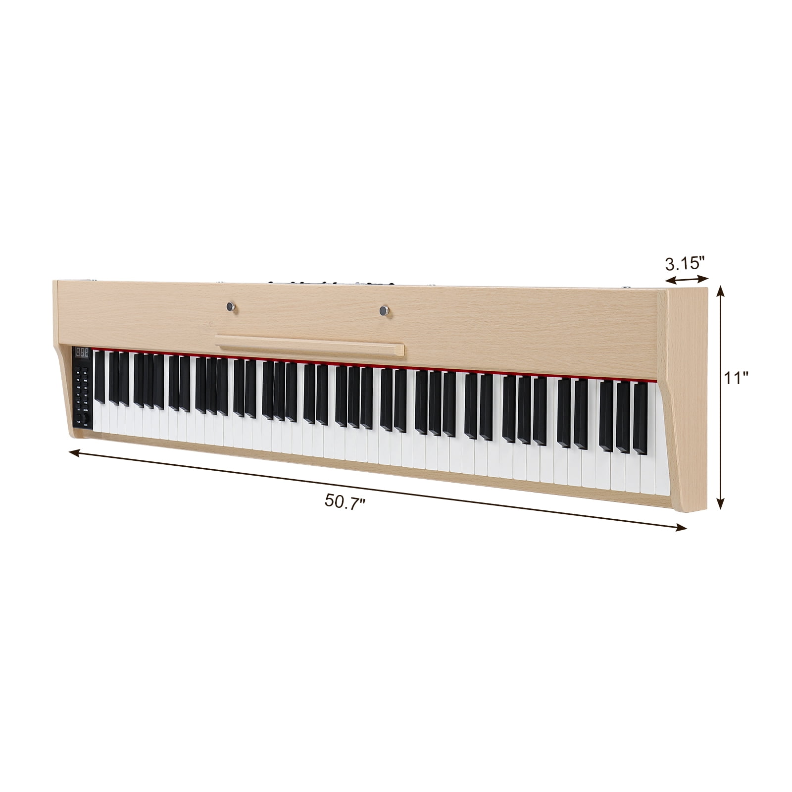 Tcbosik 88 Key Digital Piano with Headphone, Semi-Weighted Portable Keyboard Set with MIDI Bluetooth, Triple Pedals and Other Accessories, Natural