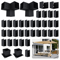 Steel Pegola Joint Brackets Kit for Roofed 12x12 Pergola Attached to House - DIY Pergola Brackets for Contemporary Wooden Pergola (Lumber Not Included)