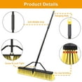 thumbnail image 4 of 24 Inches Push Broom Outdoor Heavy Duty Broom with 63" Long Handle for Deck Driveway Garage Yard Patio Concrete Floor Cleaning Yellow, 4 of 14