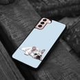 thumbnail image 4 of WIRESTER Shockproof Soft Rubber Cover Case for Samsung Galaxy S21+ Plus 6.7" 2021, French Bulldog Dog Lying Down Looking Up On Pale Aqua Background, 4 of 5