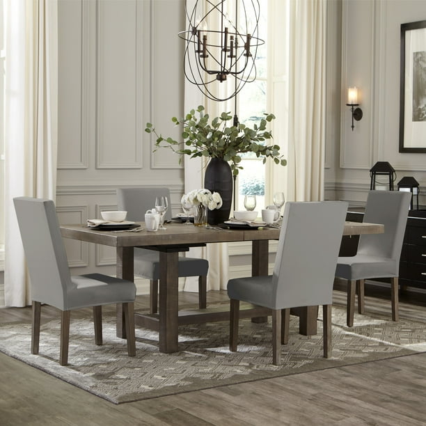 Surefit Dining Chair Velvet Plush, Grey Plush Dining Room Chairs