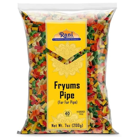 Rani Far Far / Fryums (Wheat & Tapioca Pellet) Round/Pipe Shape 7oz (200g) ~ Vegan, Kosher, Uncooked, Used to Make Papad, Bhungra / Chip Snack