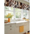 thumbnail image 5 of Brown Cowhide Spots Window Valance, Cream White Background 2 Pack Decorative Curtain for Small Windows, Light Filtering Valance with 3” Rod Pocket, 42"W x 18"L, 5 of 9