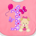 thumbnail image 4 of Inktastic First Birthday with Cute Puppy and Butterflies Boys or Girls Baby Bib, 4 of 4