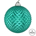 thumbnail image 3 of Vickerman 4" Teal Durian Glitter Ball Ornament, 6 per Bag, 3 of 3