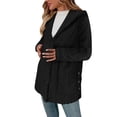 thumbnail image 4 of Womens Fleece Jacket Sherpa Teddy Coat Button Down Cable Knit Soft Long Sleeve Hooded Winter Outerwear, 4 of 6