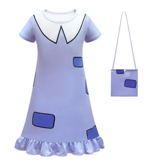 Girls Nightgown with Bag Clown Short Sleeve Pajamas Dress for 3-10 Years