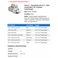 thumbnail image 2 of Starter 1 - Compatible with 2017 - 2020 Lincoln MKZ 2.0L 4-Cylinder Turbocharged 2018 2019, 2 of 2