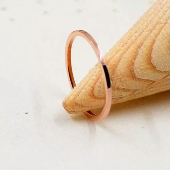 Silver/Rose Gold Bands Ring Men's Women's Titanium Steel Engagement Tail Rings