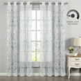 thumbnail image 3 of Grommet Curtain Panel, Embroidered Sheer Extra-Wide, Green 54" x 63", 3 of 9