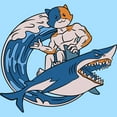 thumbnail image 2 of Men's Fortnite Surfer Meowscles Graphic Tee Light Blue Medium, 2 of 4