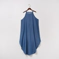 thumbnail image 3 of SHOPESSA 2022 Women's Summer Dresses Loose Plus Size Denim Sleeveless Solid Color Vest Long Dress, 3 of 5