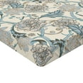 thumbnail image 4 of Ambesonne Floral Design Fitted Sheet, Flowers Retro Leaves, Queen Size, Cream Pale Azure Blue, 4 of 5