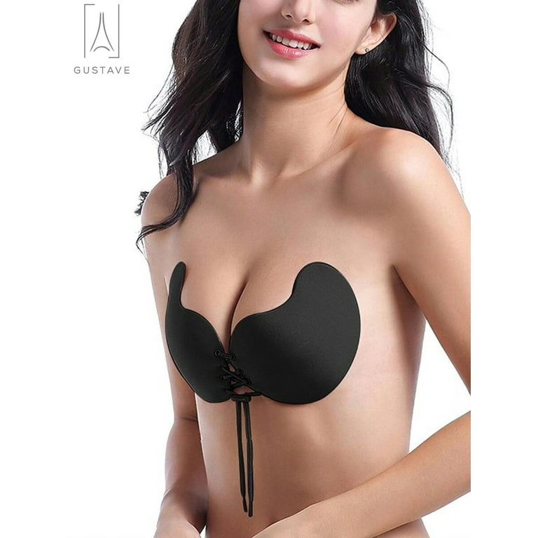 JIXaw 2 Pair Laura Collection Adhesive Bra Backless Strapless  Reusable Push Up Strapless Invisible Sticky Bra for Women (D, Nude) :  Clothing, Shoes & Jewelry