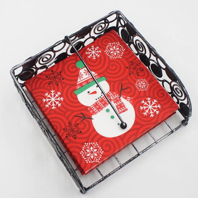 CIMAXIC 20 Serviettes en Papier Bonhomme de Neige Festif Rouges avec Design Imprimé