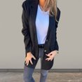 thumbnail image 4 of Lady Winter Coat Single-breasted Turn-down Collar Mid Length Overcoat Long Sleeves Pure Color Warm Fake Pocket Outerwear Jacket, 4 of 8