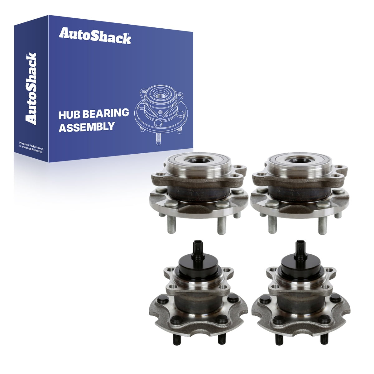 AutoShack Front & Rear Hub Bearing Assemblies for Toyota, Scion & Lexus, RAV4 2006-2012 tC 2011-2016 Corolla iM 2017-2018 iM 2016 HS250h 2010-2012, FWD L4 1.8L 2.4L 2.5L - With ABS, 5-Lug