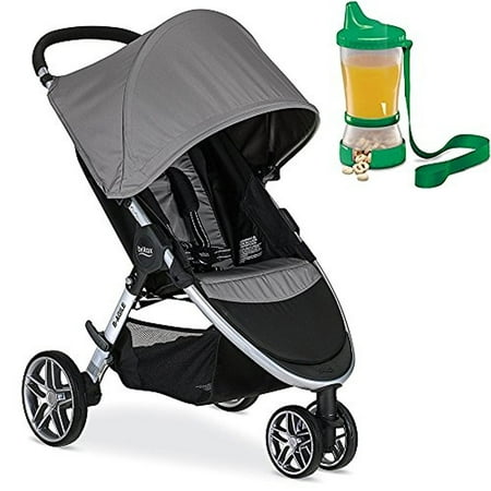 Britax 2017 B-Agile Stroller, Steel With Non-Spill Cup and Snack Container(Colors May Vary)