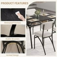 thumbnail image 3 of 5 Piece Dining Table Set for 4, Kitchen Table and Chairs for 4, Modern Dining Room Table with Storage Rack for Small Space, 3 of 7