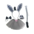 thumbnail image 2 of Disfraces para niños Disfraz de animales para niñas de dibujos animados Traje de disfraz de conejo para fiesta infantil para uso diario Actuación 4 piezas con vestido, 2 of 8