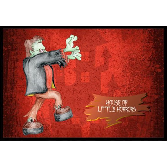 36 x 24 in. Little House of Horrors with Frankenstein Halloween Doormat