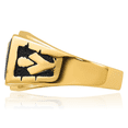 thumbnail image 5 of 14K Solid Yellow Gold Mens Black Blue Spinel Master Mason Signet Freemason Masonic Ring, 5 of 12