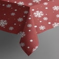 thumbnail image 3 of Red Christmas Snowflake Pattern Rectangle Tablecloth 60"x84",Waterproof Polyester Rectangle Table Cloth, Wipeable Spillproof Polyester Tablecloth for Dining, Camping, Indoor and Outdoor, 3 of 5