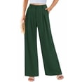 thumbnail image 2 of Pantalones PRETTYGARDEN Palazzo Mujer Tiro Alto Pierna Ancha Verde Oscuro M, 2 of 9