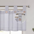 thumbnail image 2 of Haperlare Gray Kitchen Curtains 27"Wx36"L Linen Solid Button Tab Top Cafe Tier Curtains Light Filtering Curtains for Living Room Bathroom, 2 Panels, 2 of 7