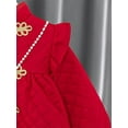 thumbnail image 6 of Biezeib Little Girl Chinese New Year Dress, Cute Long Sleeve Ruffled Quilted A-Line Dress with Bag, 6 of 8