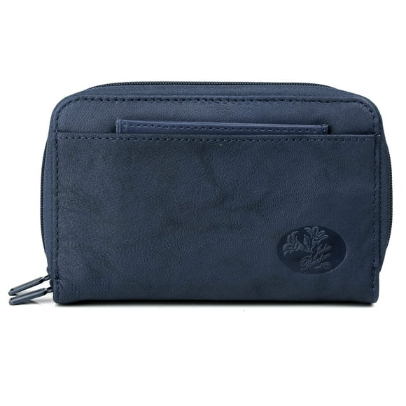 Organizador Wallet Julia Buxton Heiress con doble cremallera, color azul marino