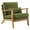 Green, variant on Zimtown Arm Chair, Solid Oak Wood Accent Chair, Upholstered Golden Thai PU Leather Single Chair, Dark Brown