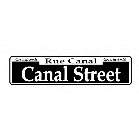 Rue Canal New Orleans Theme Street Sign 16" x 4" Tin Wall Decor French Quarter Mardi Gras Big Easy Luisiana Cajun Style Garage Home Bar Decoration