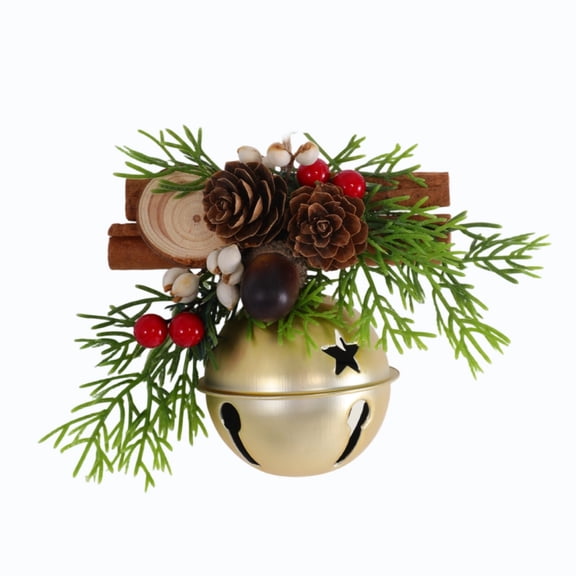 Christmas Wreath with Jingle Bells Hanging Ornament Festive Xmas Wall Door Decor for Home Indoor Living Room Party Holiday Atmosphere