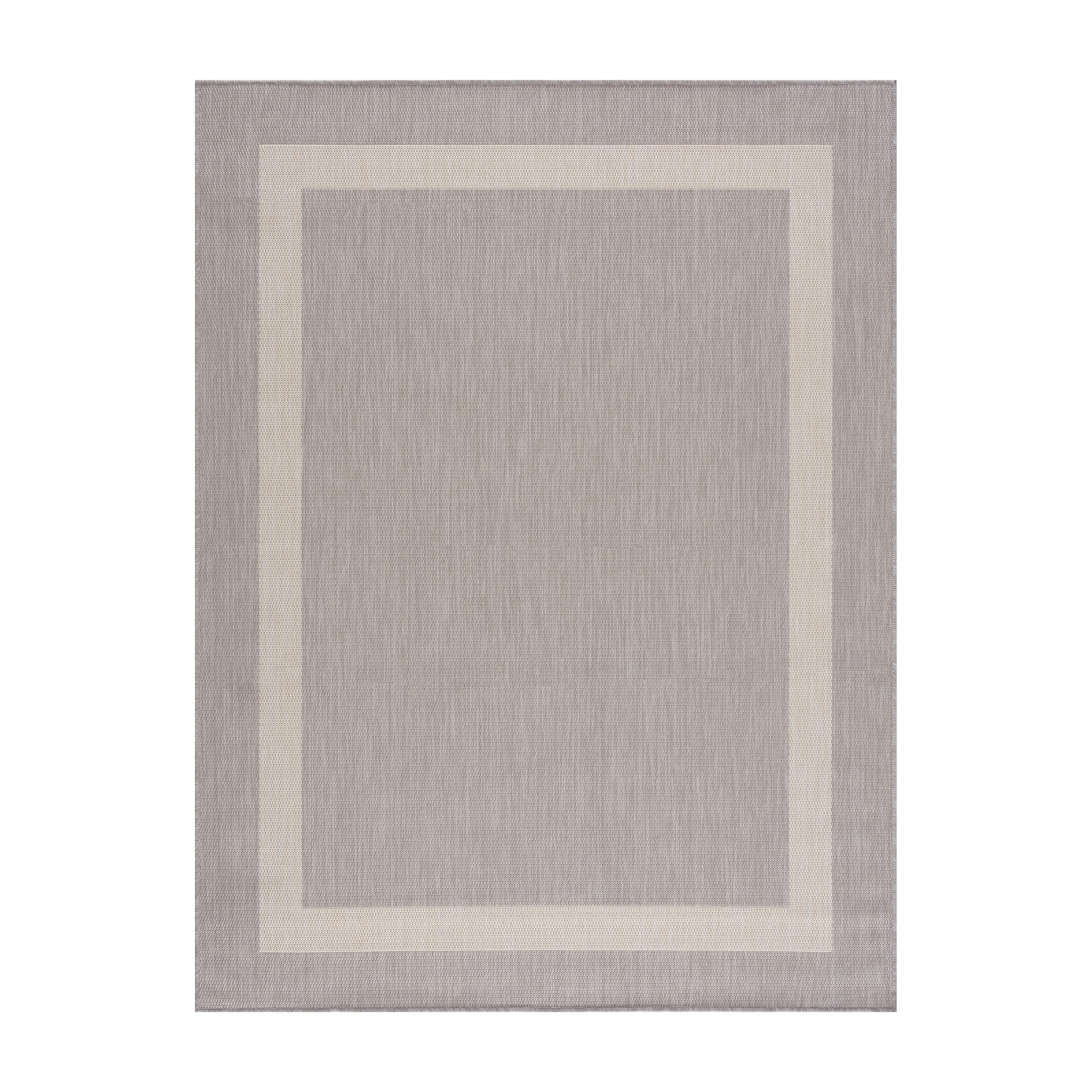 CAMILSON Bordered Washable Indoor Outdoor Area Rug Grey 10 x 14