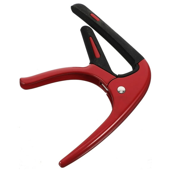 FRCOLOR Clip Capo Guitar Fret Clamp Guitar Pick Holder 8x8.8x1cm Red