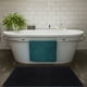 thumbnail image 3 of Alfombras de baño negras con respaldo de goma de chenilla: antideslizantes, absorbentes, de secado rápido, lavables. Alfombrillas de baño delgadas que caben debajo de la puerta., 3 of 5