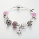thumbnail image 5 of Pulsera con dijes para mujer, gatito con colgante de flor, cadena de hueso de serpiente con cuentas de pata de mascota, se adapta a la mayoría de las muñecas, el mejor regalo para niñas Feliz Sencillez, 5 of 5