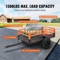 thumbnail image 5 of 1500 Lbs 15 Cu Ft Heavy Duty Steel ATV Dump Trailer, Tow Behind Garden Cart with Removable Sides for Tractors & UTVs, 5 of 5