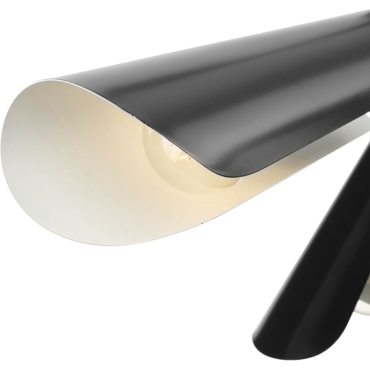 Progress Lighting Cornett 3-Light Close-to-Ceiling Fixture, Matte Black, Metal Reflector Shades