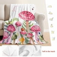 thumbnail image 5 of Mushroom Blanket Soft Cozy Warm Throw Blanket for Couch, Plush Fuzzy Flannel Fleece Blankets for Sofa, Pink Butterfly Rustic Botanical Leaf Bed Blankets Lightweight Gifts for Women, 50"x60", 5 of 9