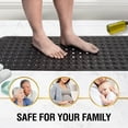 thumbnail image 5 of HITSLAM Extra Long Bathtub Mat-40x16 Non Slip Shower Mat with Drain Holes and Suction Cups,Machine Washable Bath Mat,Clear Black, 5 of 8