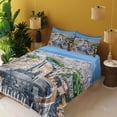 thumbnail image 3 of Ambesonne Italy Fitted & Top Sheet Set with Shams, Square in Rome Cityscape, Multicolor, 3 of 5